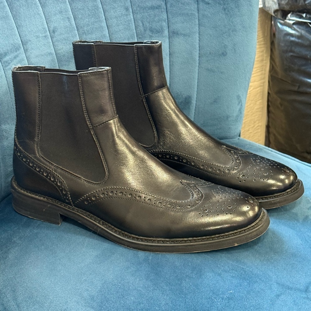 NWOT Joe’s Jeans Brody Black Leather Chelsea Boots Men’s Size 12